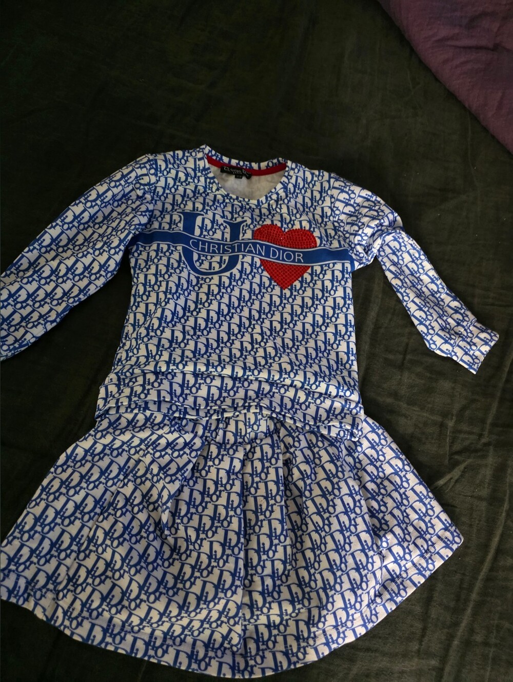 Dior Girls' Blue Logo Set